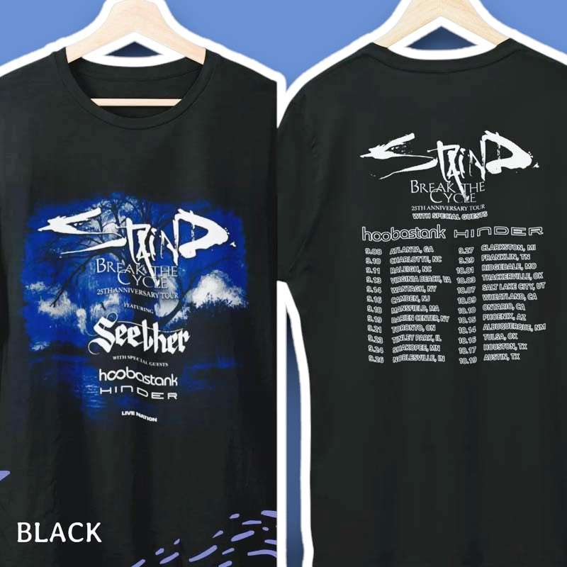 Staind Break The Cycle 25th Anniversary Tour 2026 Unisex T Shirt