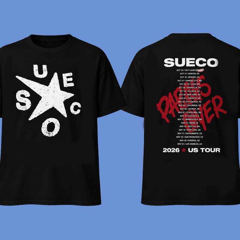Sueco 2026 US Tour Dates Star Logo Graphic T Shirt