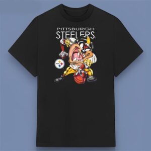 Taz Looney Tunes Pittsburgh Steelers Graphic Shirt
