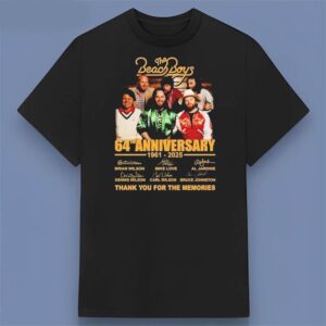 The Beach Boys 64th Anniversary 1961 2025 Sigantures Rock Band Graphic T Shirt