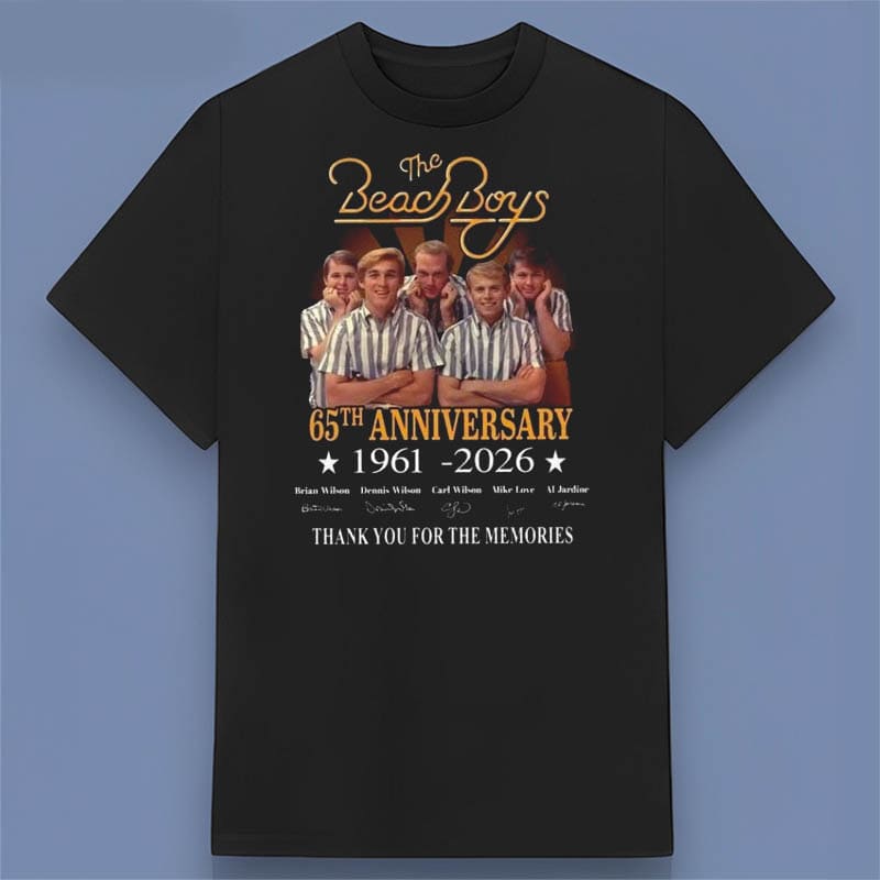 The Beach Boys 65th Anniversary 1961 2026 Signatures Band Graphic T Shirt