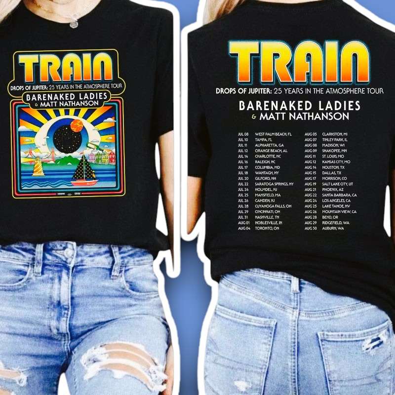 Train Drops of Jupiter 25th Anniversary Barenaked Ladies and Matt Nathanson T Shirt